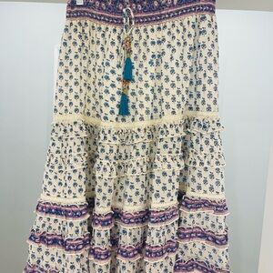 Bell Floral Bohemian Midi Skirt